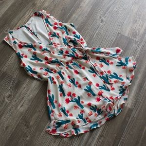 Southwestern Chic Cactus & Rose Romper